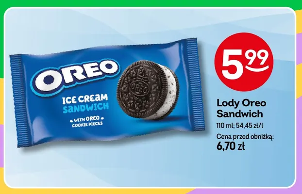 Lody Oreo Sandwich promocja w Żabka