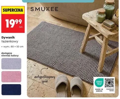 Dywanik łazienkowy SMUKEE 80x50cm promocja w Biedronka
