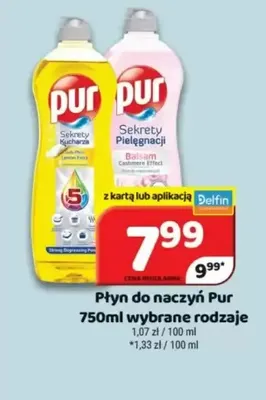 Płyn do naczyń Pur promocja w Delfin