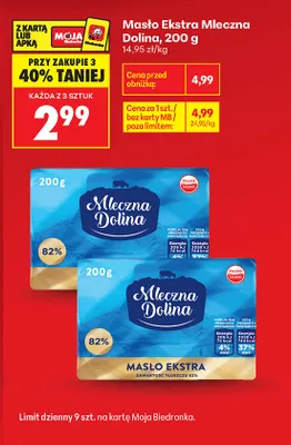 Masło ekstra Mleczna Dolina promocja w Biedronka