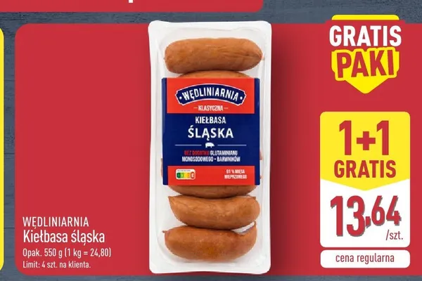 Kiełbasa śląska Wędliniarnia promocja w Aldi