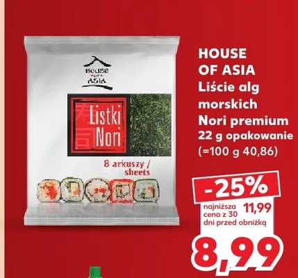 Liście alg morskich Nori premium House of Asia promocja w Kaufland