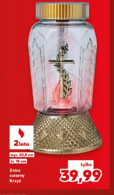 Znicz solarny Krzyż promocja w Kaufland