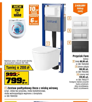 Przycisk Fare chrom połysk promocja w OBI