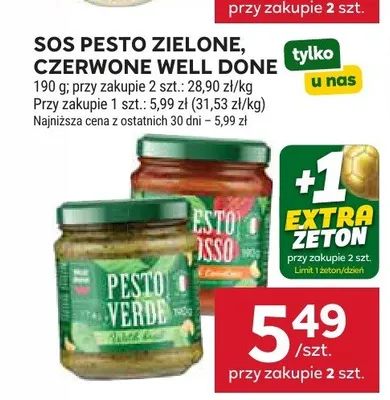 Sos pesto czerwone Well Done promocja w Stokrotka