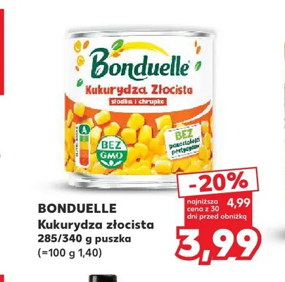 Kukurydza złocista Bonduelle promocja w Kaufland