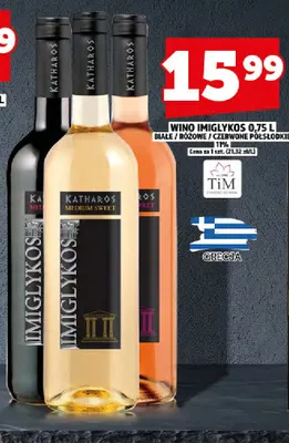 Wino różowe Imiglykos półsłodkie Katharos promocja w TOPAZ