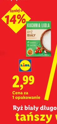 Ryż biały długoziarnisty Kuchnia Lidla promocja w Lidl
