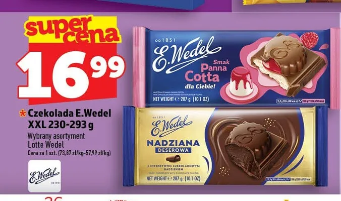 Czekolada E.Wedel Smak Panna Cotta promocja w TOPAZ