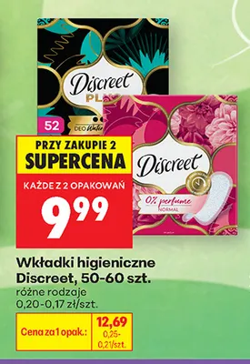 Wkładki higieniczne Discreet promocja w Biedronka