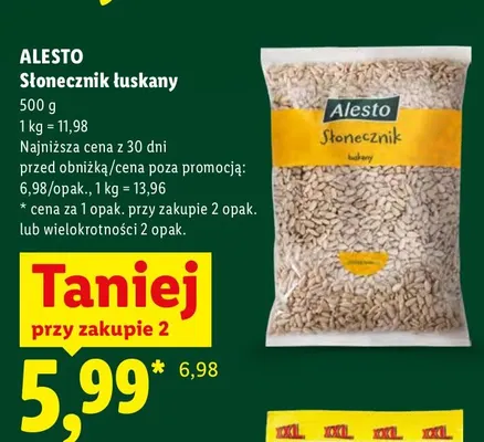 Słonecznik łuskany Alesto promocja w Lidl