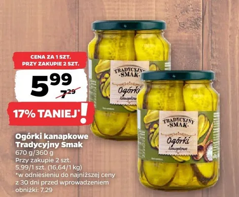 Ogórki kanapkowe promocja w Netto