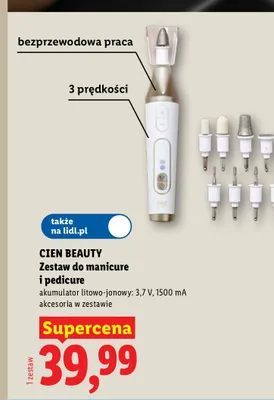 Zestaw do manicure i pedicure Cien Beauty promocja w Lidl