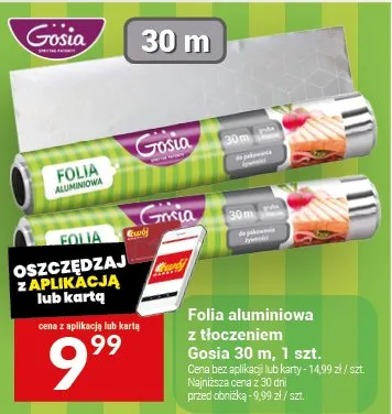 Folia aluminiowa z tłoczeniem Gosia 30 m promocja w Twój Market