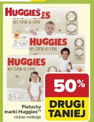 Pieluchy extra care różne rodzaje promocja w Carrefour Market