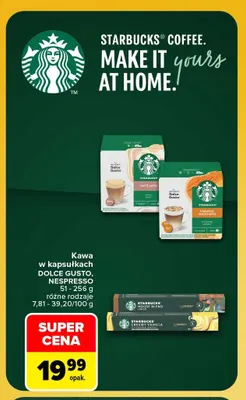 Kawa w kapsułkach Nespresso Starbucks promocja w Carrefour Market