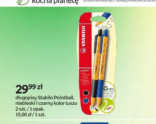 Długopisy Stabilo Pointball niebieski i czarny kolor tuszu 2-pak promocja w Empik
