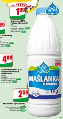 Maślanka spożywcza z Jarocina OSM Jarocin promocja w Dino