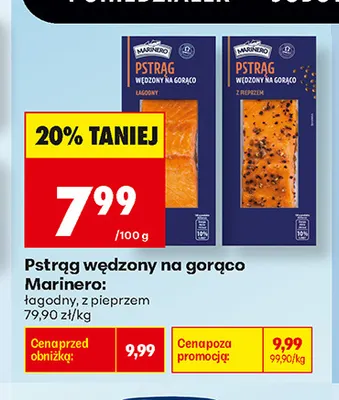 Pstrąg wędzony na gorąco Marinero łagodny promocja w Biedronka