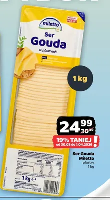 Ser Gouda w plastrach promocja w Netto