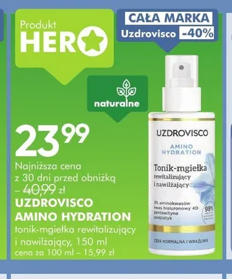 Tonik-mgiełka rewitalizujący i nawilżający Uzdrovisco Amino Hydration promocja w Super-Pharm