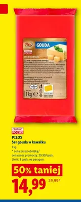Ser gouda w kawałku Pilos promocja w Lidl