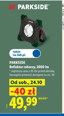 Reflektor roboczy Parkside 2000lm promocja w Lidl