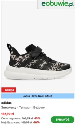 Sneakersy Adidas Tensaur Beżowy promocja w eobuwie.pl