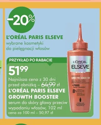 Serum do skóry głowy L'Oréal Paris Elseve Growth Booster promocja w Super-Pharm