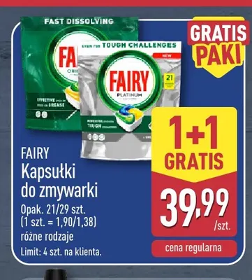 Kapsułki do zmywarki Fairy promocja w Aldi