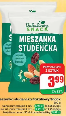 Mieszanka studencka Bakaliowy Snack promocja w Dino