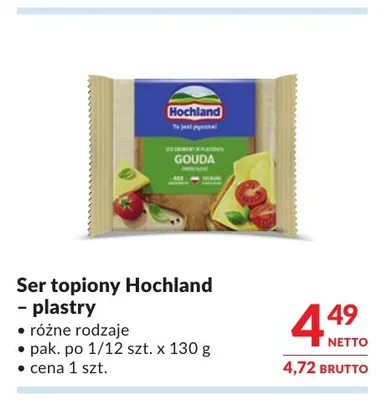 Ser topiony Hochland plastry promocja w Makro