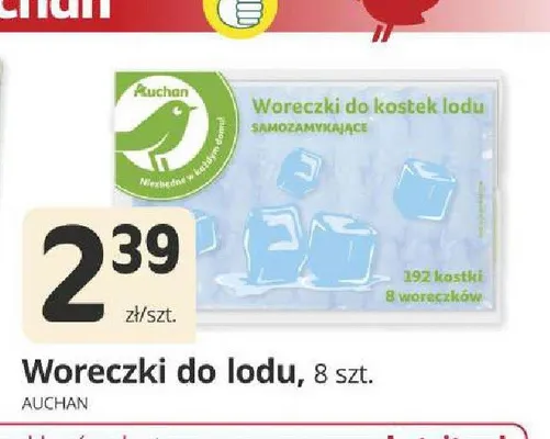 Woreczki do lodu Auchan 8-pak promocja w Marketvita