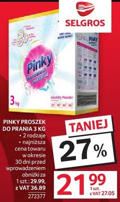 Proszek do prania Pinky promocja w Selgros
