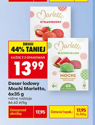 Deser lodowy Mochi Watermelon Marletto 6-pak promocja w Biedronka