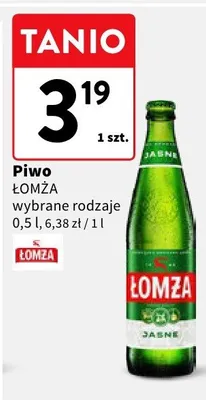 Piwo Łomża jasne wybrane rodzaje promocja w Intermarche