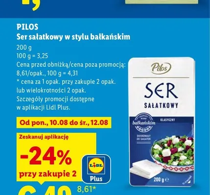 Ser sałatkowy w stylu bałkańskim Pilos promocja w Lidl