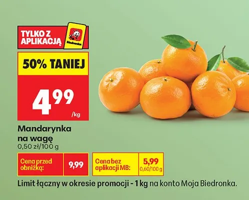 Mandarynka na wagę promocja w Biedronka