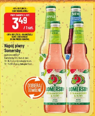 Napój piwny Somersby, wybrane rodzaje Carlsberg promocja w POLOmarket