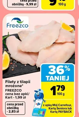 Filety z tilapii mrożone Freezco promocja w Carrefour Market