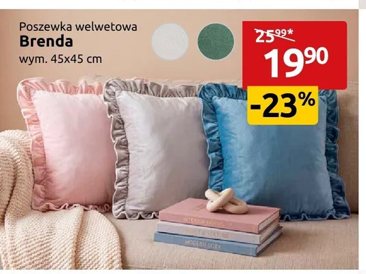 Poszewka welwetowa Brenda 45x45 cm promocja w Black Red White