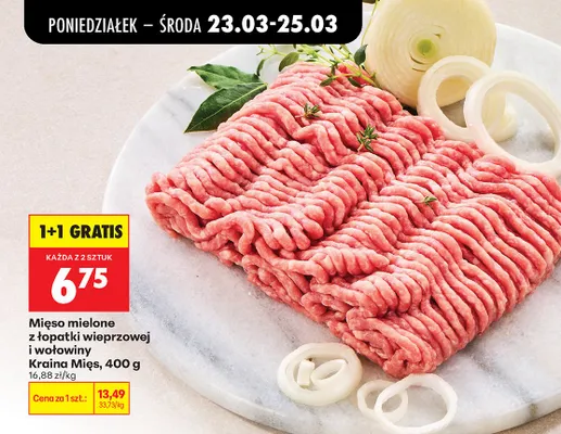 Mięso mielone z łopatki wieprzowej i wołowiny promocja w Biedronka