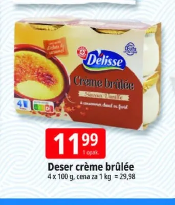 Deser crème brûlée Delisse promocja w Leclerc
