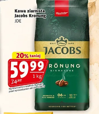 Kawa ziarnista Jacobs Kronung promocja w Prim Market