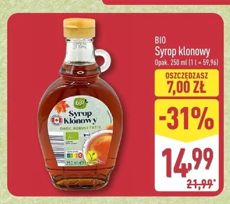 Syrop klonowy Bio promocja w Aldi