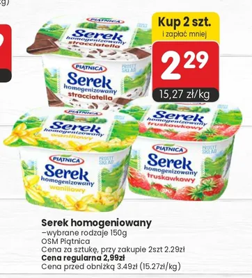 Serek homogenizowany waniliowy OSM Piątnica promocja w Market Point