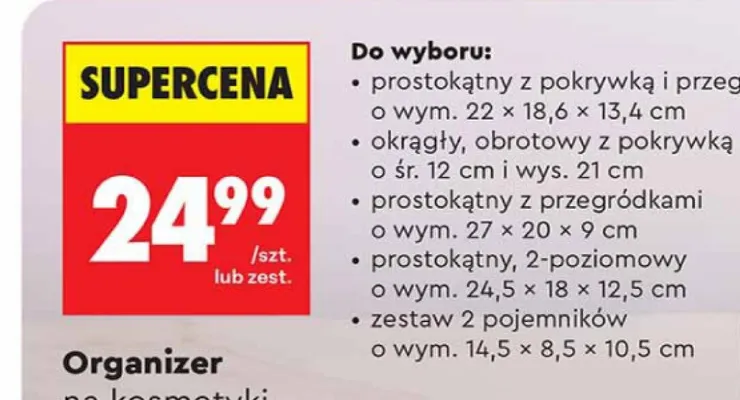 Organizer prostokątny, 2-poziomowy promocja w Biedronka
