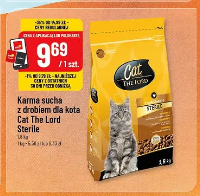 Karma sucha dla kota Cat The Lord Sterile z drobiem promocja w POLOmarket