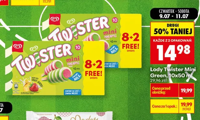 Lody Twister Mini Green promocja w Biedronka