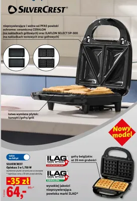 Opiekacz 3 w 1 Silvercrest 750W promocja w Lidl
